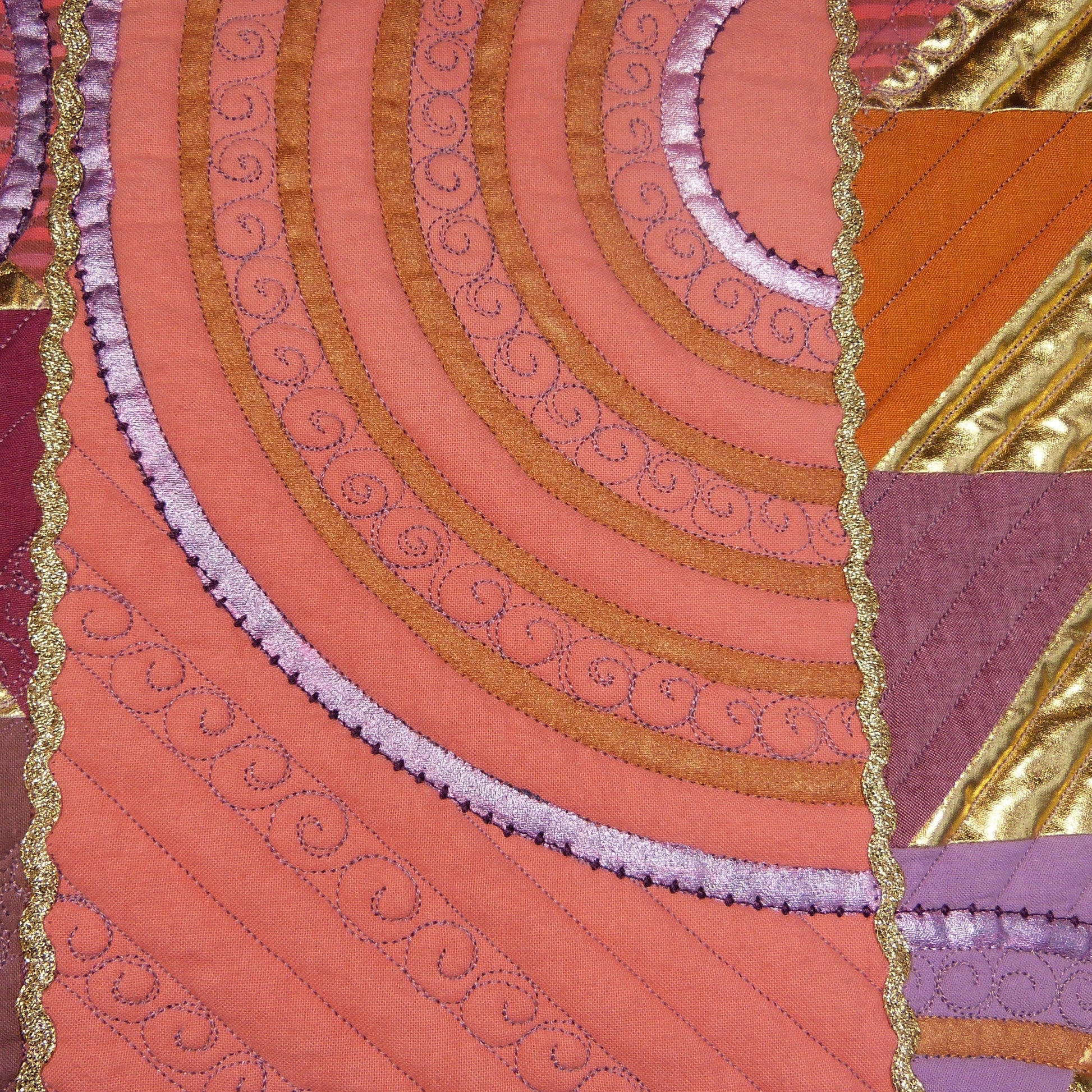 Quilting and embellishment on WillowBay Herb